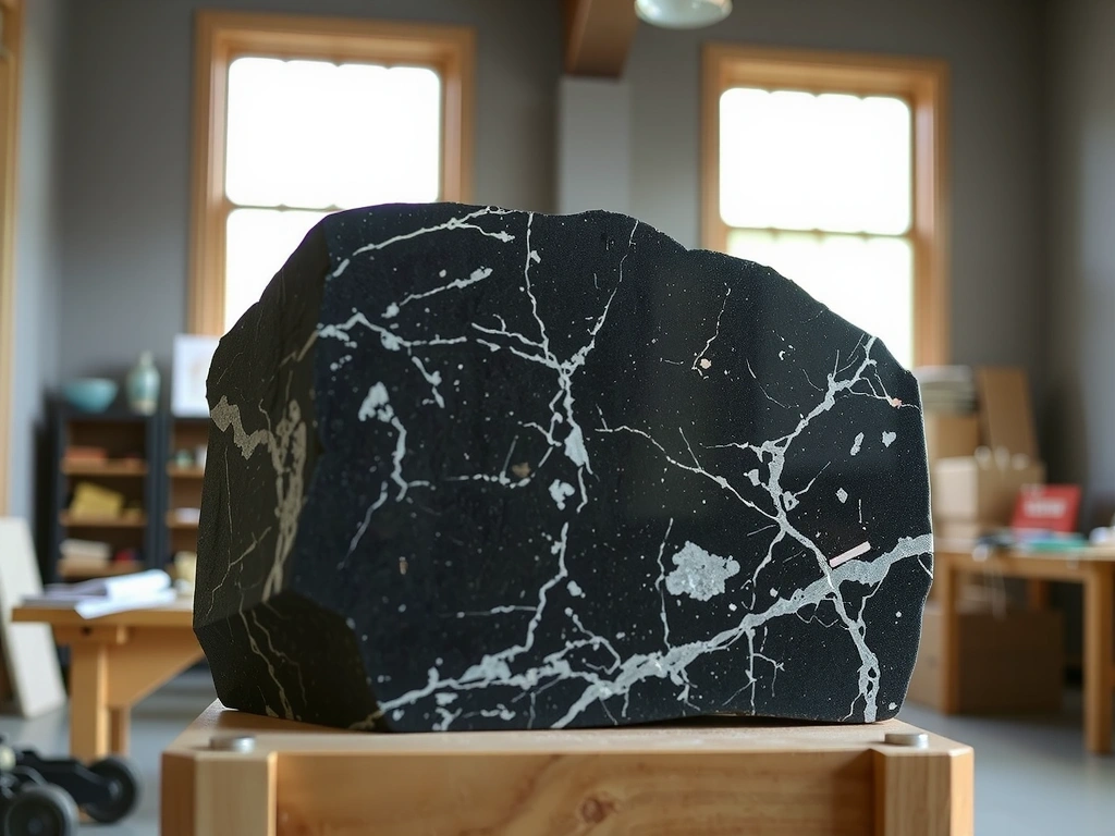 Bloc de granit noir brut