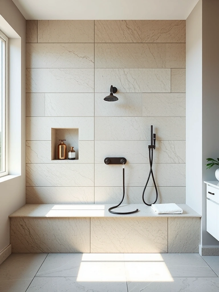 Salle de bain en travertin